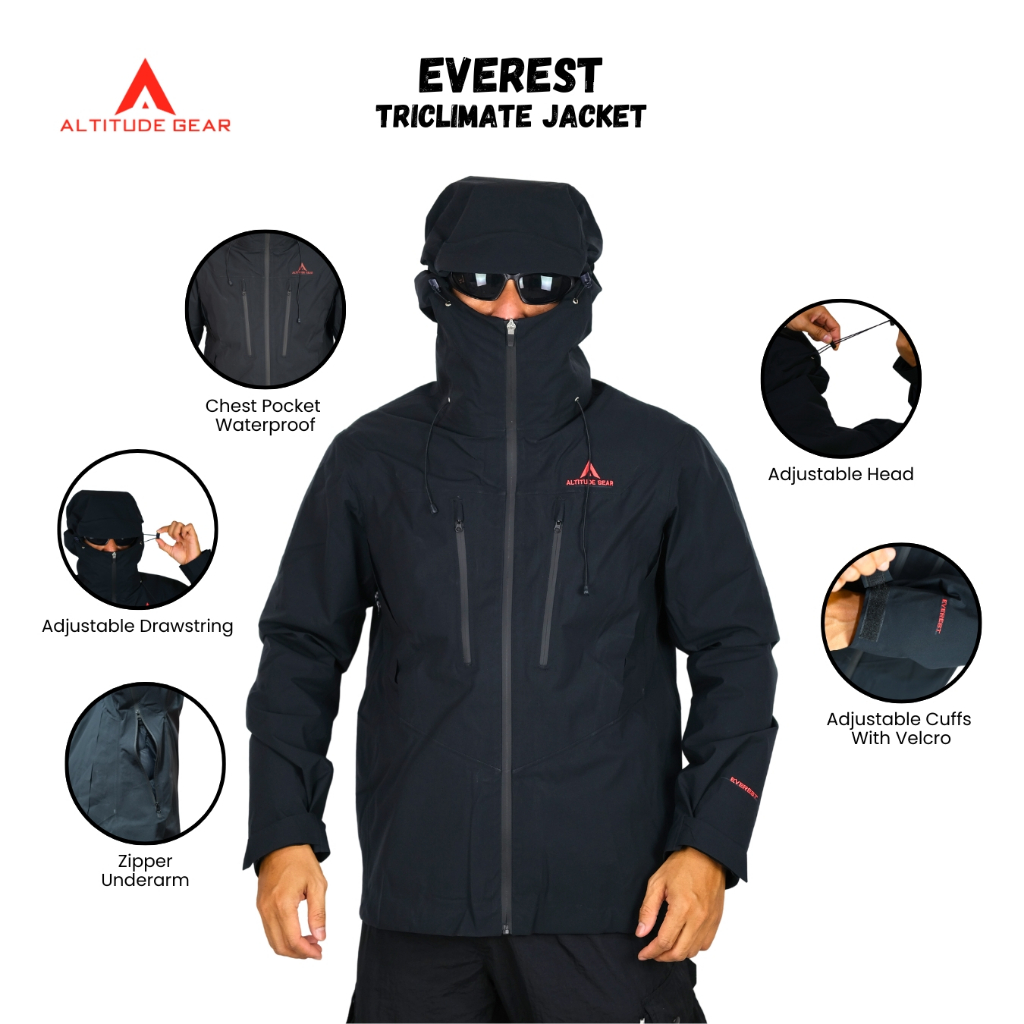 Jaket Gunung Insulate Triclimate Altitude Gear Everest
