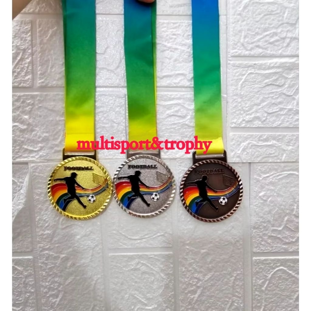 MENDALI METAL IMPORT SEPAK BOLA/FUTSAL | MENDALI MURAH | MENDALI CUSTOM STIKER 1 PCS