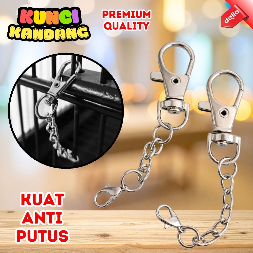 Rantai Kunci Sangkar Burung Kucing Anjing Besi Kuat 7cm Pengaman Pintu DELLO