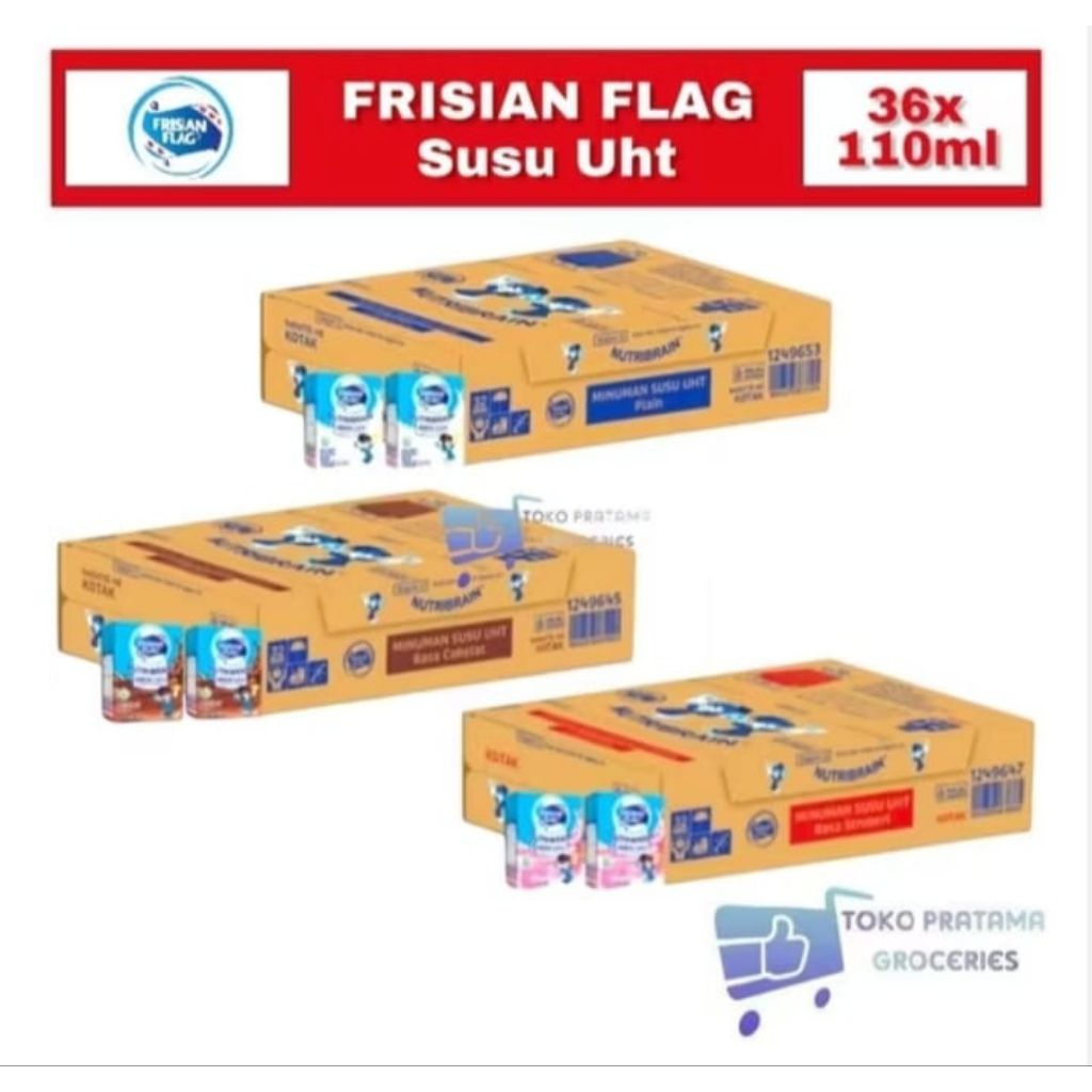 Frisian flag susu cair ultra Nutribrain 110 ml 1 dus isi 36 kotak / pcs