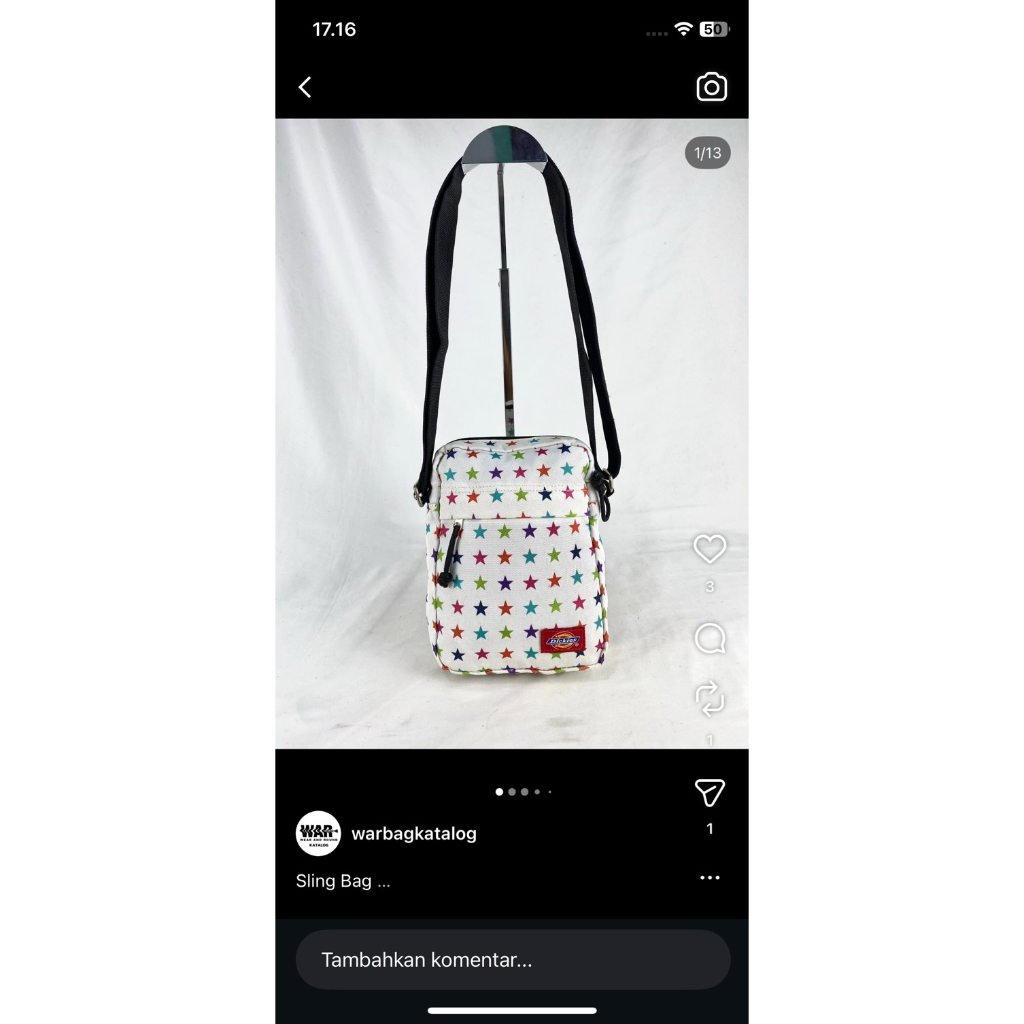 Sling Bag Dickies Star White