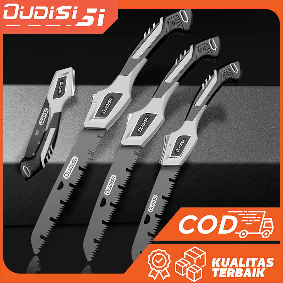 Gergaji lipat portabel, gergaji tangan untuk pertukangan kayu, gergaji pohon, gergaji kayu