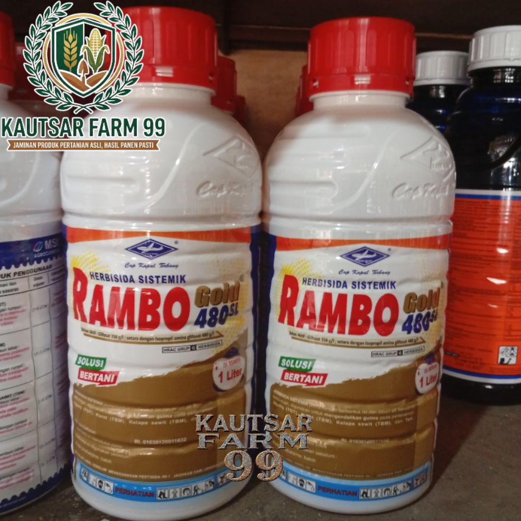 Herbisida rambo gold 480 sl efektif basmi rumput liar racun rumput kemasan baru