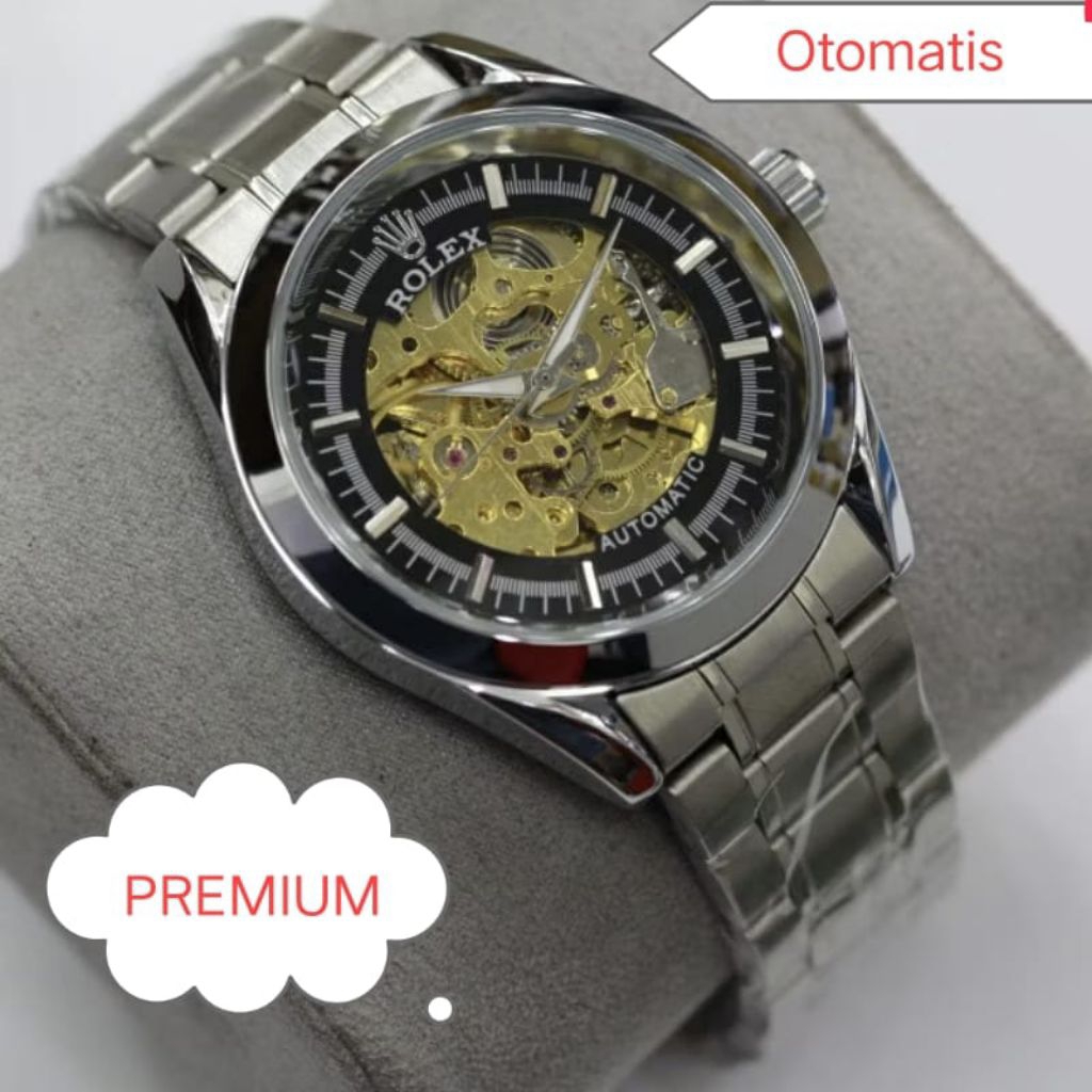 ROLEX // Jam Tangan Otomatis Pria Rantai Stainless // Jam tangan mewah elegan