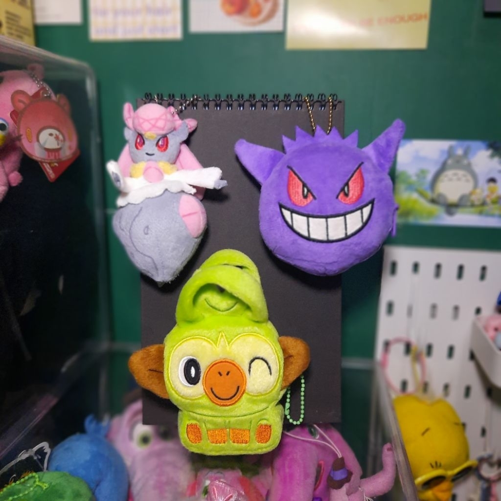 Keychain Bagcharm Dompet Pokemon Grookey, Gengar, Diancie