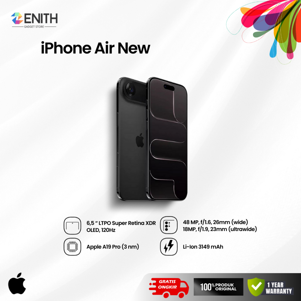 [Zenith Store] iPhone 17 Air Baru Resmi Indonesia Garansi 1thn