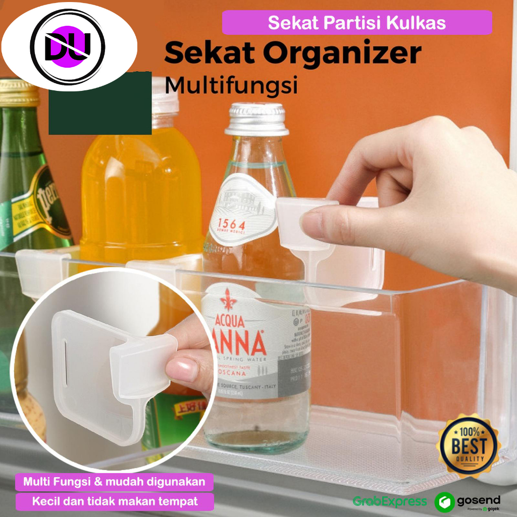 Sekat Pembatas Kulkas Mini Organizer Sekat Botol Air Minum Lemari Kulkas Transparan Serbaguna