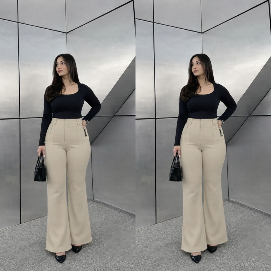 Celana Cutbray Scuba Jumbo Wanita Haighwast/Celana Scuba Premium Tebal