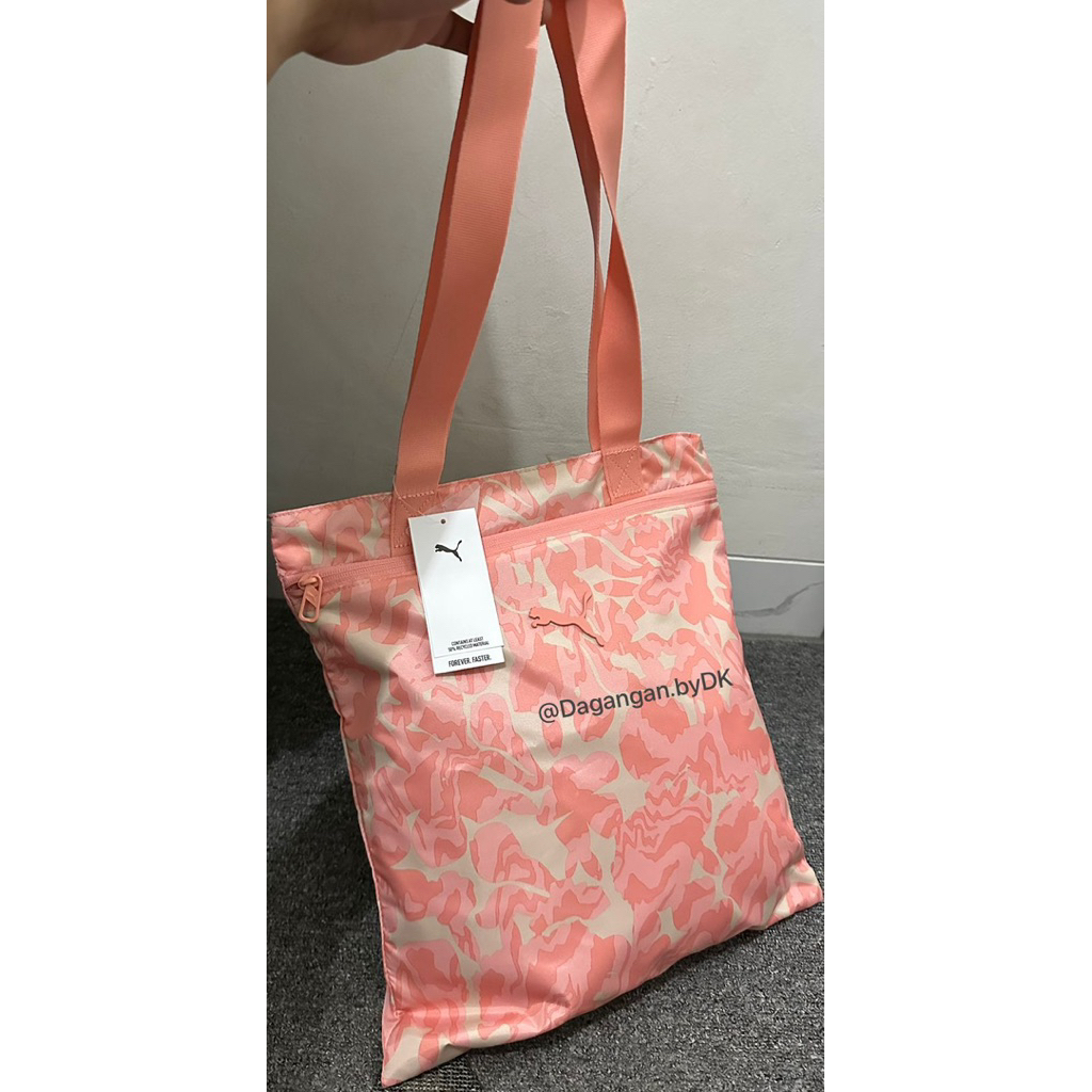Tas Puma Tote Bag Leopard Motif Original 100% Soft Pink