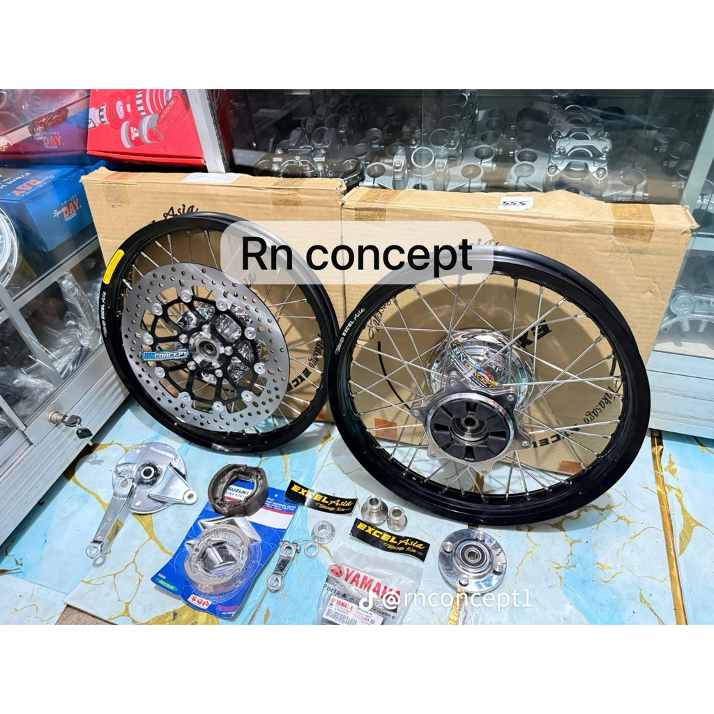 paket set tromol sym day&crf230 day × Velg tea original malaysia pnp skok depan ninja & arem kaze/w1