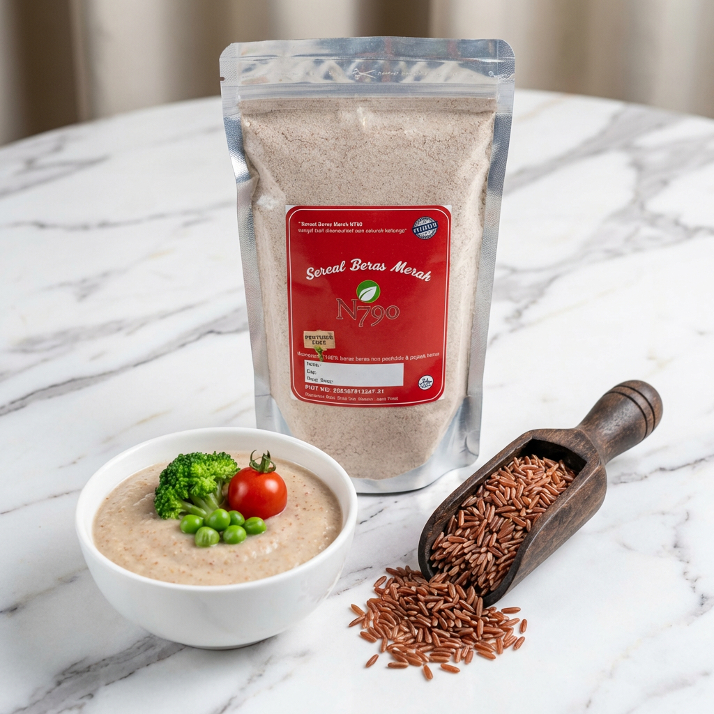 Sereal Beras Merah Organik N790 - Non Pestisida - 380 Gram Pouch