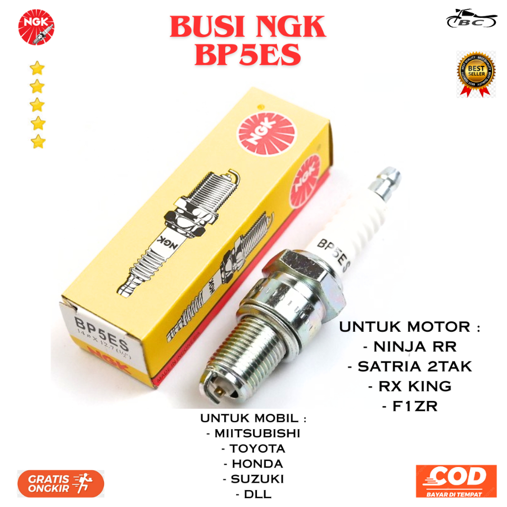 Busi Ngk BP5ES Ori / Busi Motor 2 Tak Original Premium - NGK BP5ES