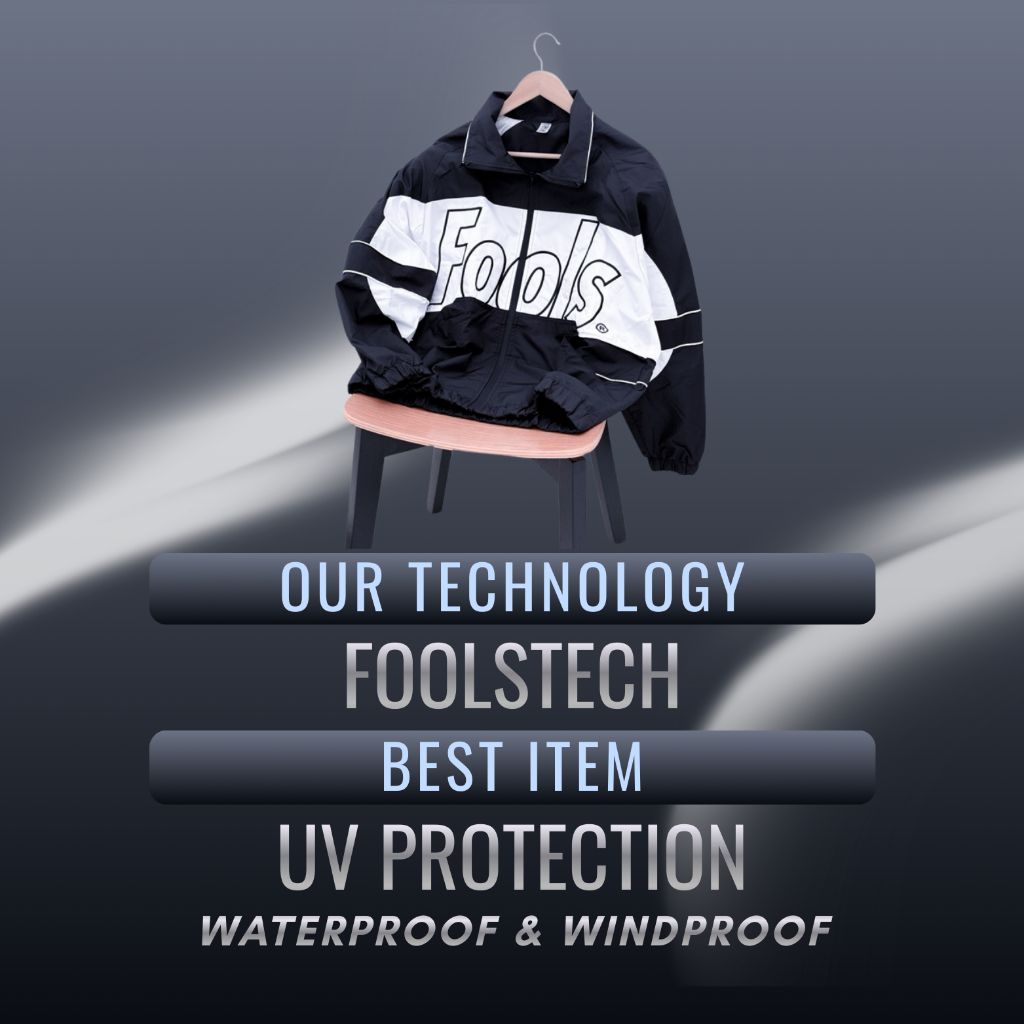 Fools Parasut white blk font | Jaket Parasut