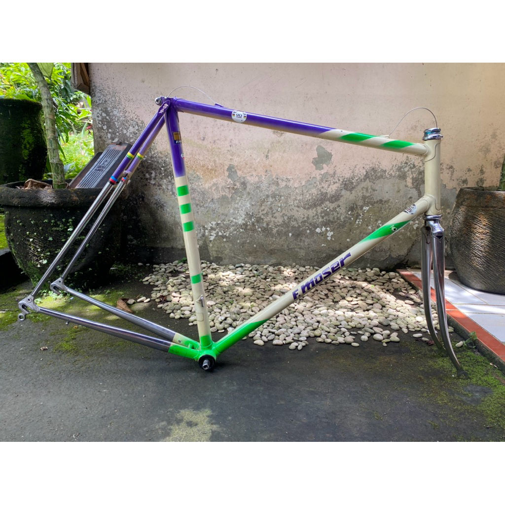 frame dan fork vintage roadbike/sepeda balap jadul F.Moser Giro made in italy