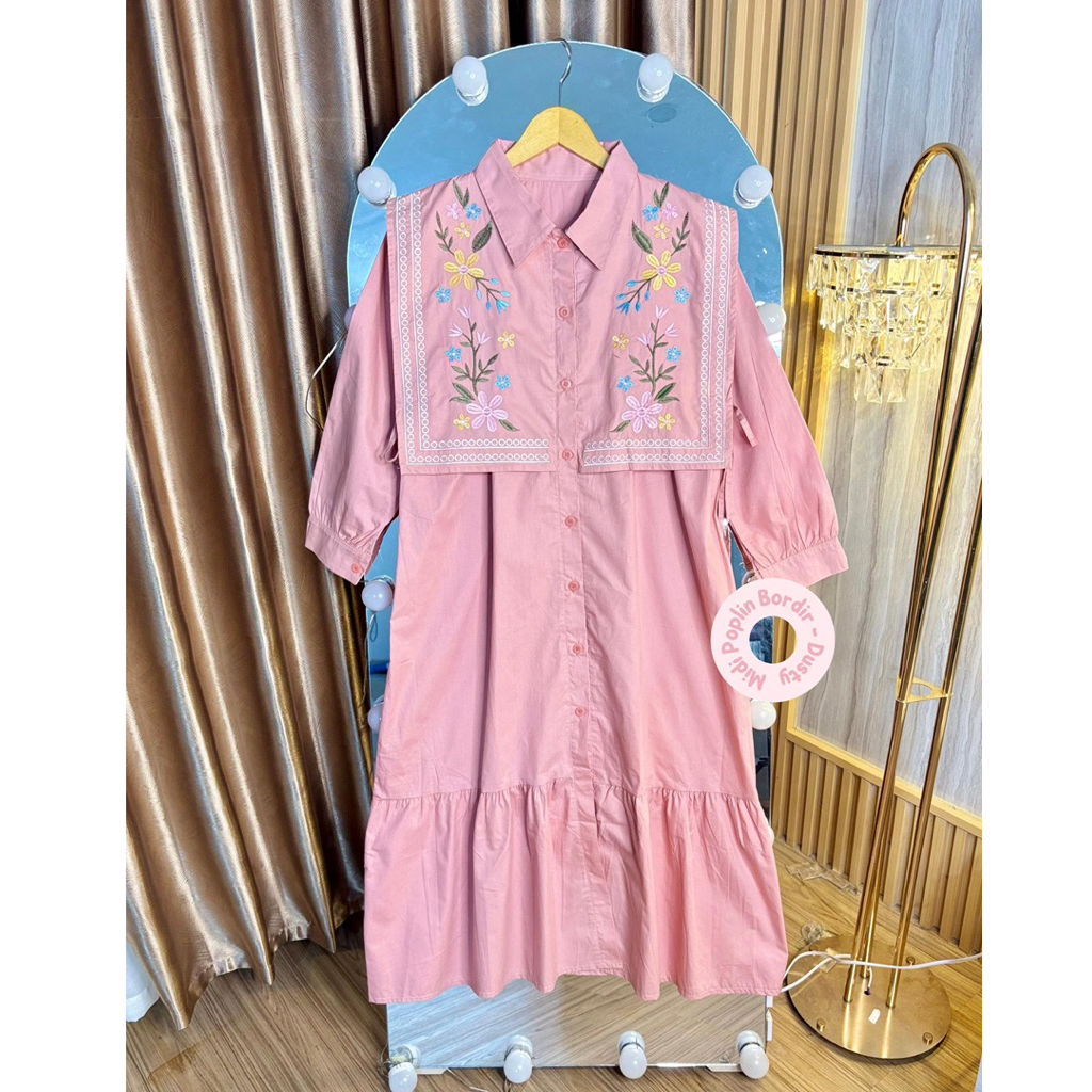 midi dress katun poplin