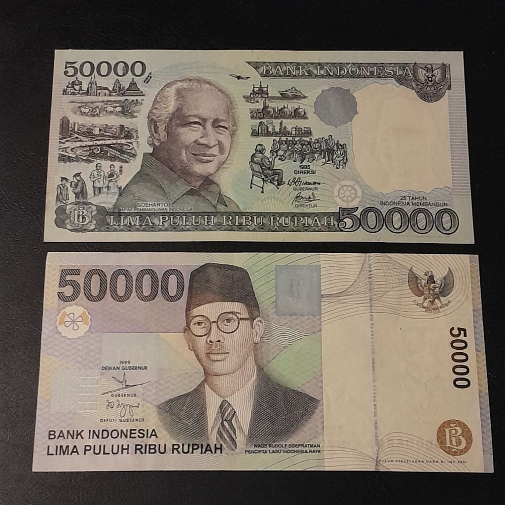 Koleksi Uang Lama Indonesia 50000 Suharto WR Supratman UNC AUNC