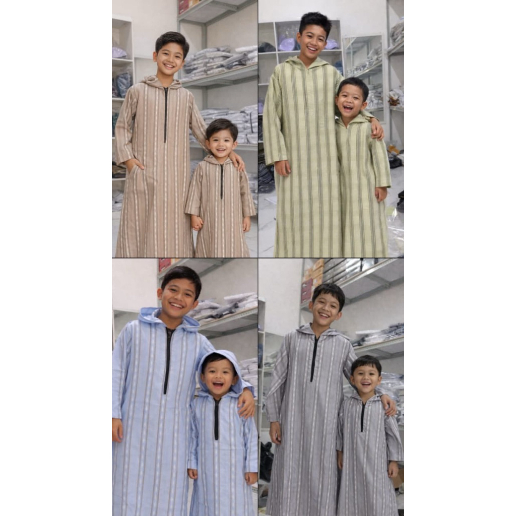 Gamis MAROKO | Jubah MAROKO HOODIE LOKAL | Jubah dewasa dan anak-anak