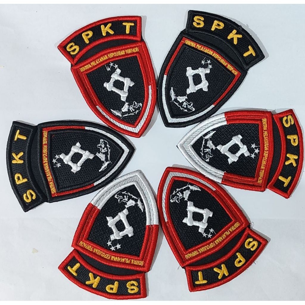 Atribut POLRI SPKT || Logo 3D Bordir komputer.