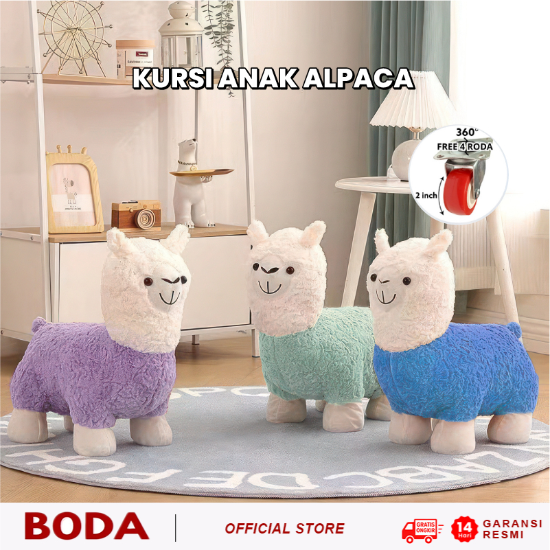 BODA Kursi Anak Karakter Mini Kursi Alpaca Mini Ruang Tamu Alpaca Stools Adorable and Premium
