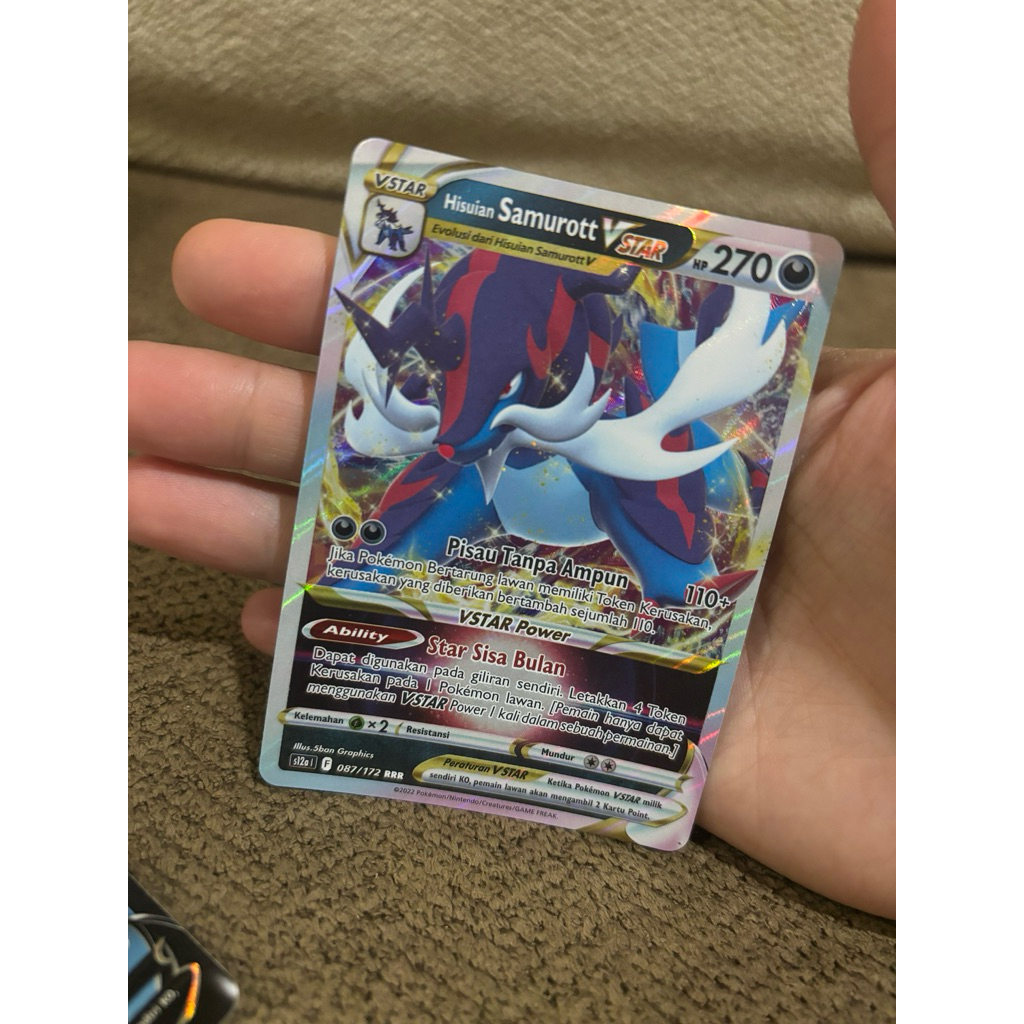 kartu pokemon Hisuian samurott VStar 087/172 RRR