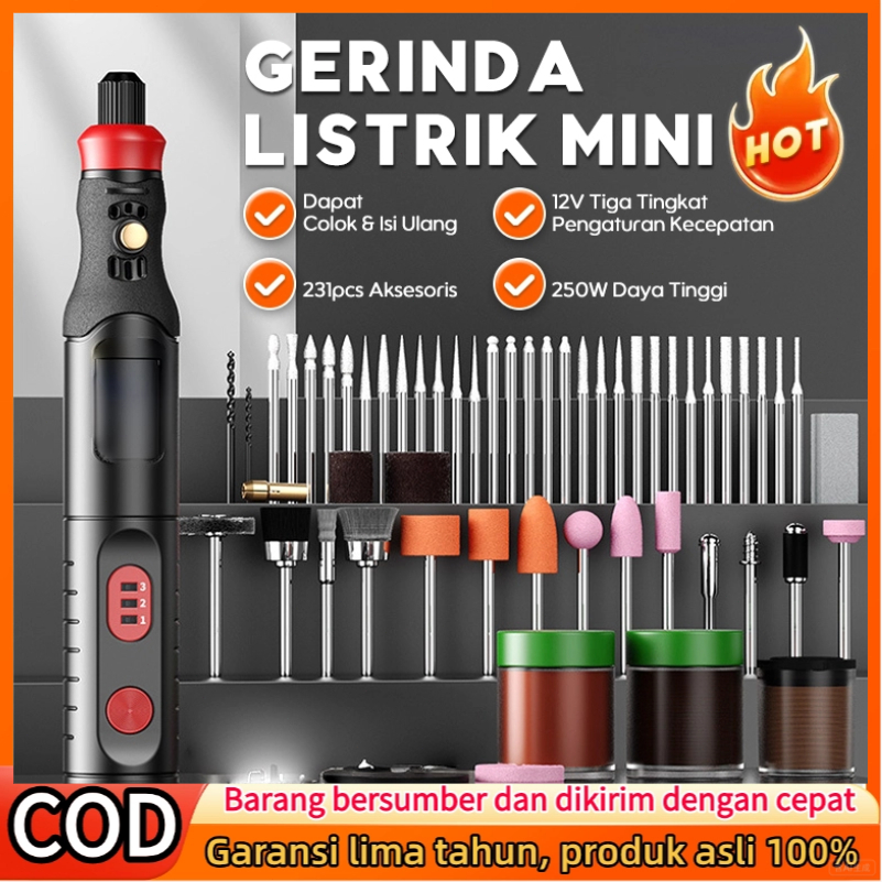 Bor Mini bor mini listrik ARIDOO Bor Mini Grinder Set Mesin Ukir Poles Gerinda Listrik Alat Ukir Gra