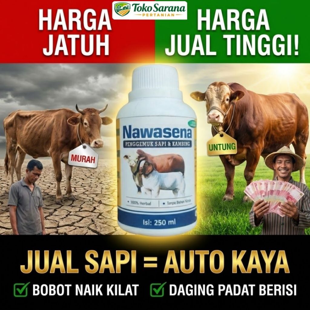 [JUAL SAPI = AUTO KAYA] Nawasena Vitamin Penggemuk Ternak - Ubah Sapi Kurus Jadi Tambang Emas | Bobo