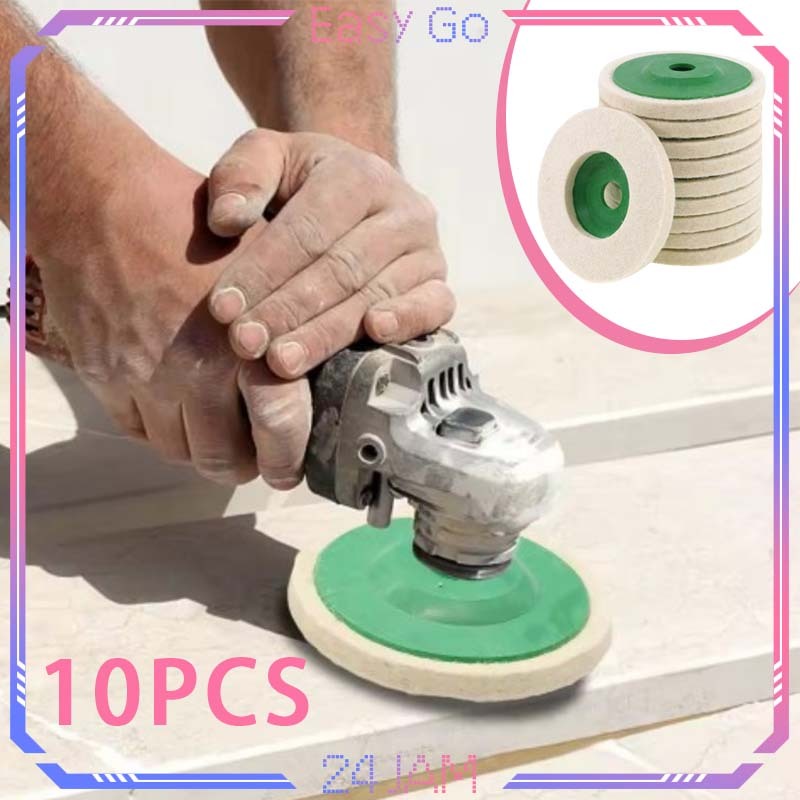 Isi 10pcs Mata Gerinda Wool Soft Mata Gerinda Poles Wol 4inch Mata Gerinda Poles Stainless Mata Geri