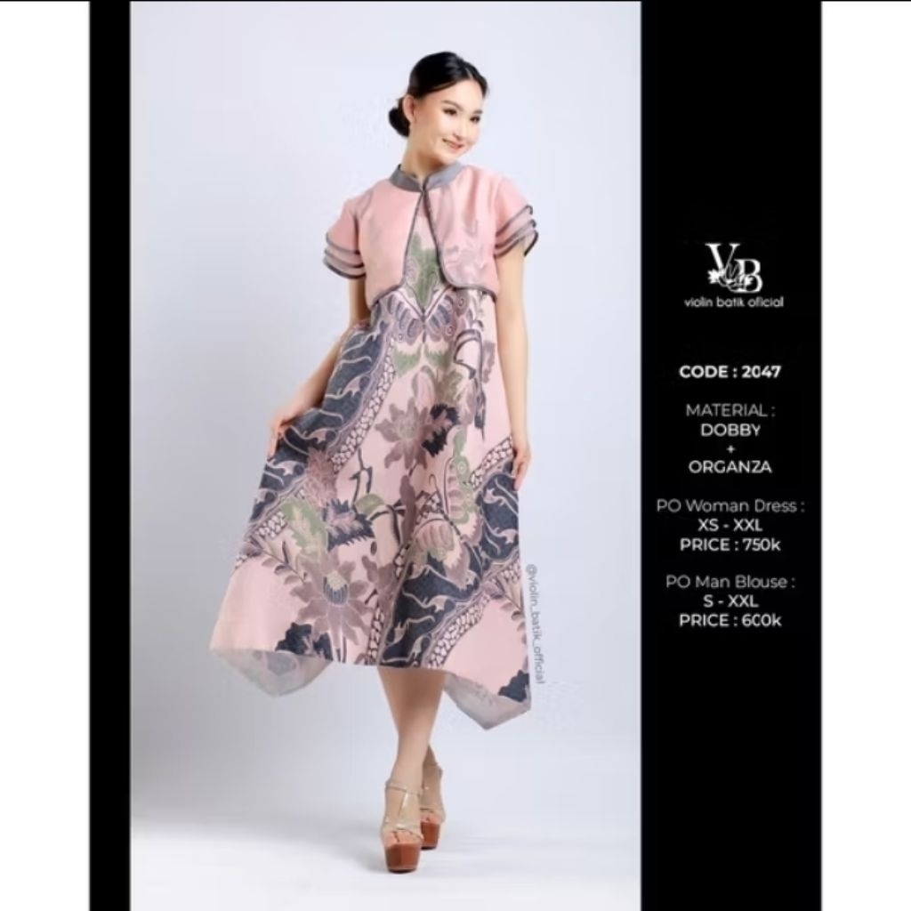 PRELOVED CHEONGSAM DRESS CNY SINCHIA SHANGHAI COLLAR PINK PEACH SALEM PASTEL KOMBINASI BATIK SINARAN