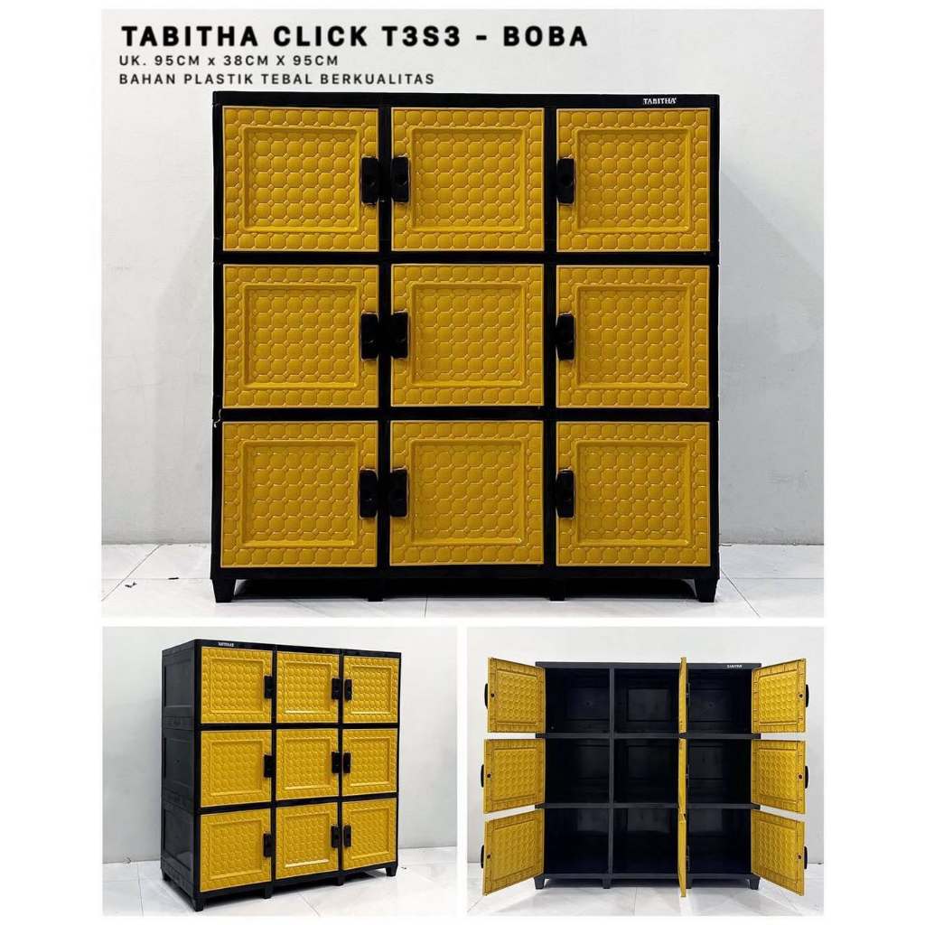 Lemari Laci 3 Susun 3 Tower TABITHA Lemari Laci Plastik Baju Lemari TV Serbaguna