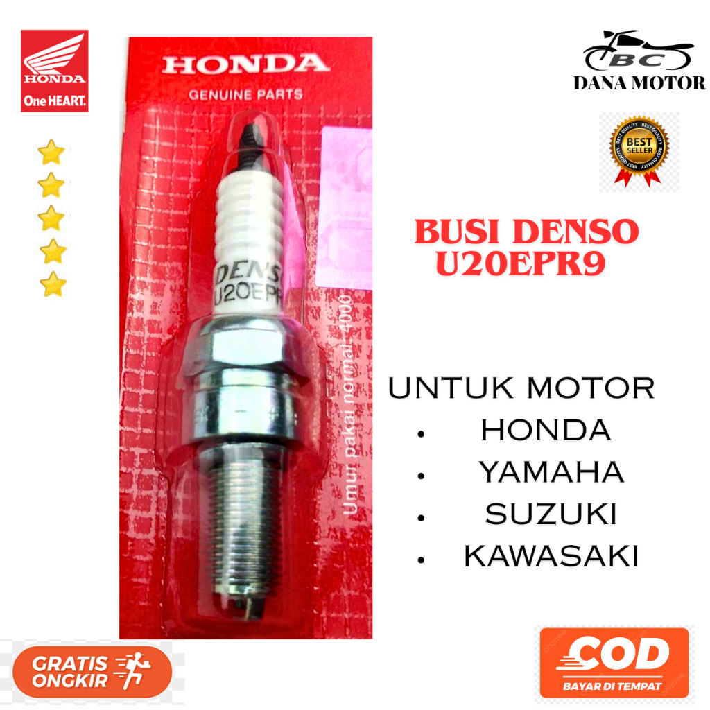 Busi Honda Ori U20 / Busi Denso Ori U20EPR9 / Busi Motor Matic Dan Manual Original Premium - U20EPR9