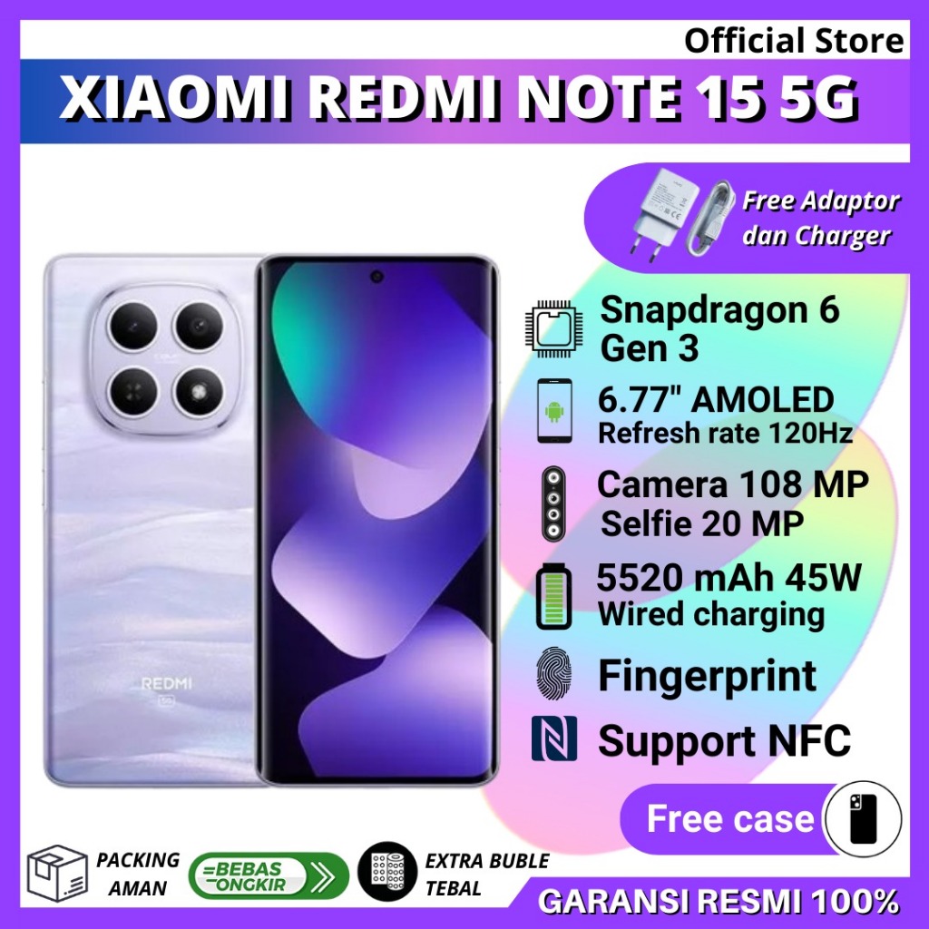 XIAOMI REDMI NOTE 15 5G NFC 12/512 GB - XIAOMI REDMI NOTE 15 5G NFC 8/256 GB - XIAOMI REDMI NOTE 15 