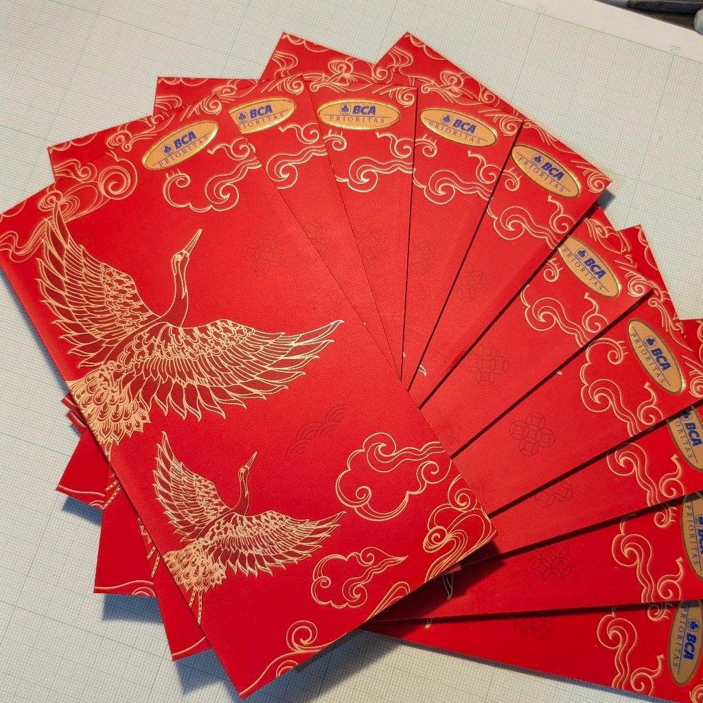 Angpao BCA Prioritas Burung Phoenix 2026 Hong Bao Imlek Amplop - Lembaran