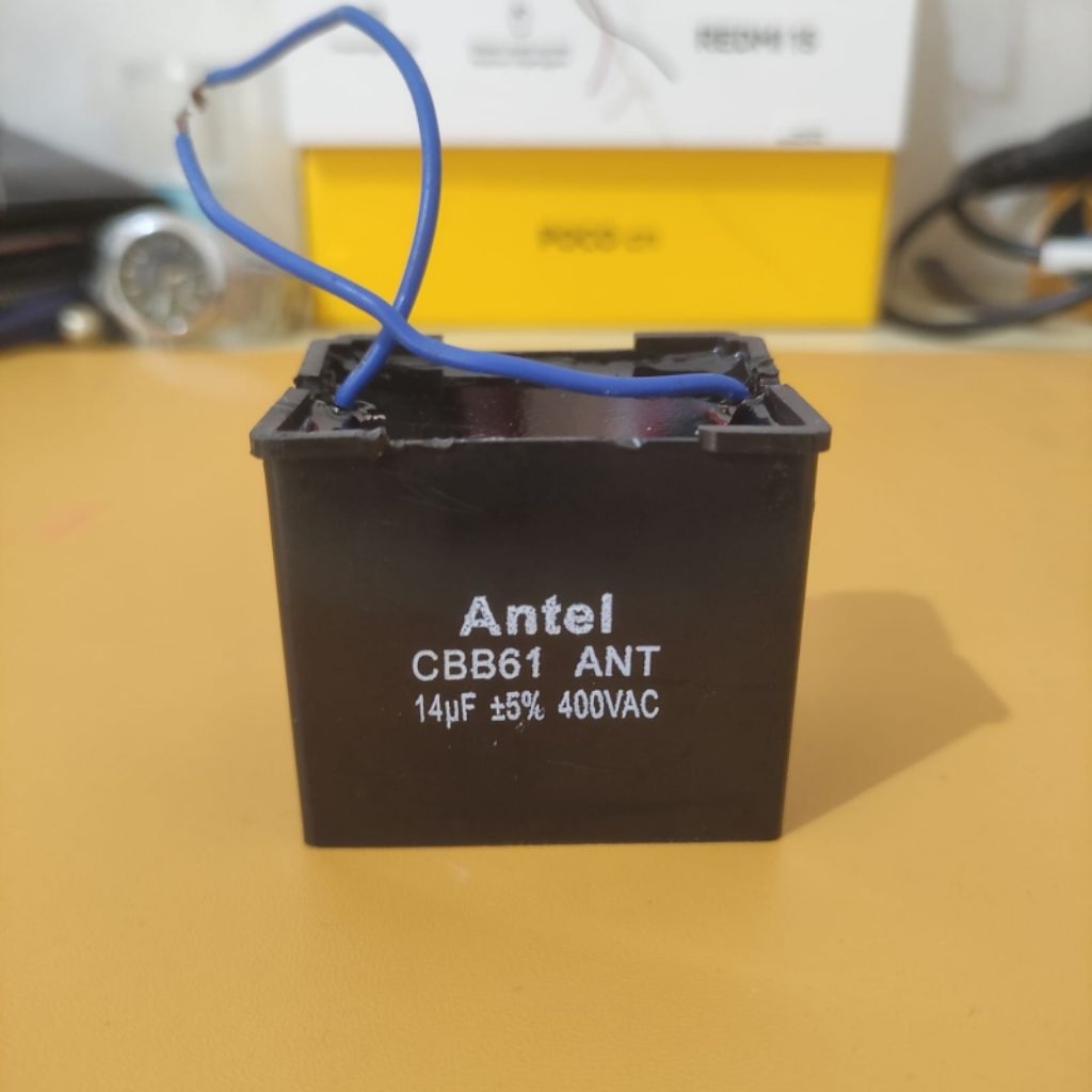 Kapasitor Motor dinamo mesin jahit CBB61 Antel 14uF 400VAC kapasitor 14uf 400VAC