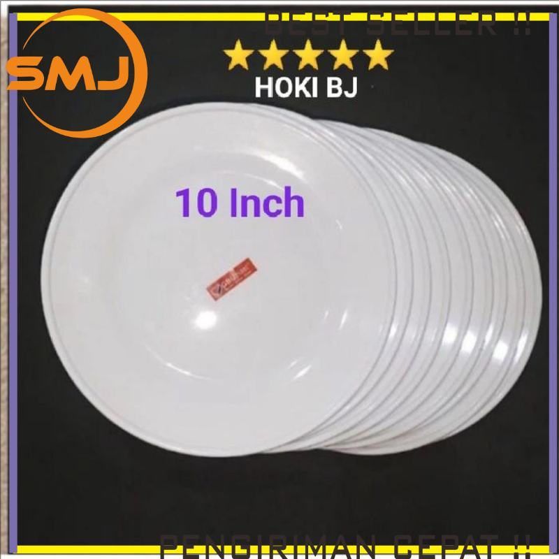 GBU plast Piring Saji Plastik Putih Ceper Besar 10 inch GBUplast