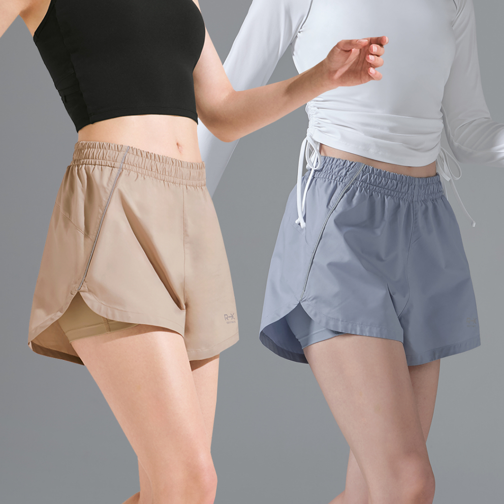 XEXYMIX RX Reflective Curve-Slit 2in1 Runnnig Shorts Celana Olahraga Lari Wanita - XFK3PS1002