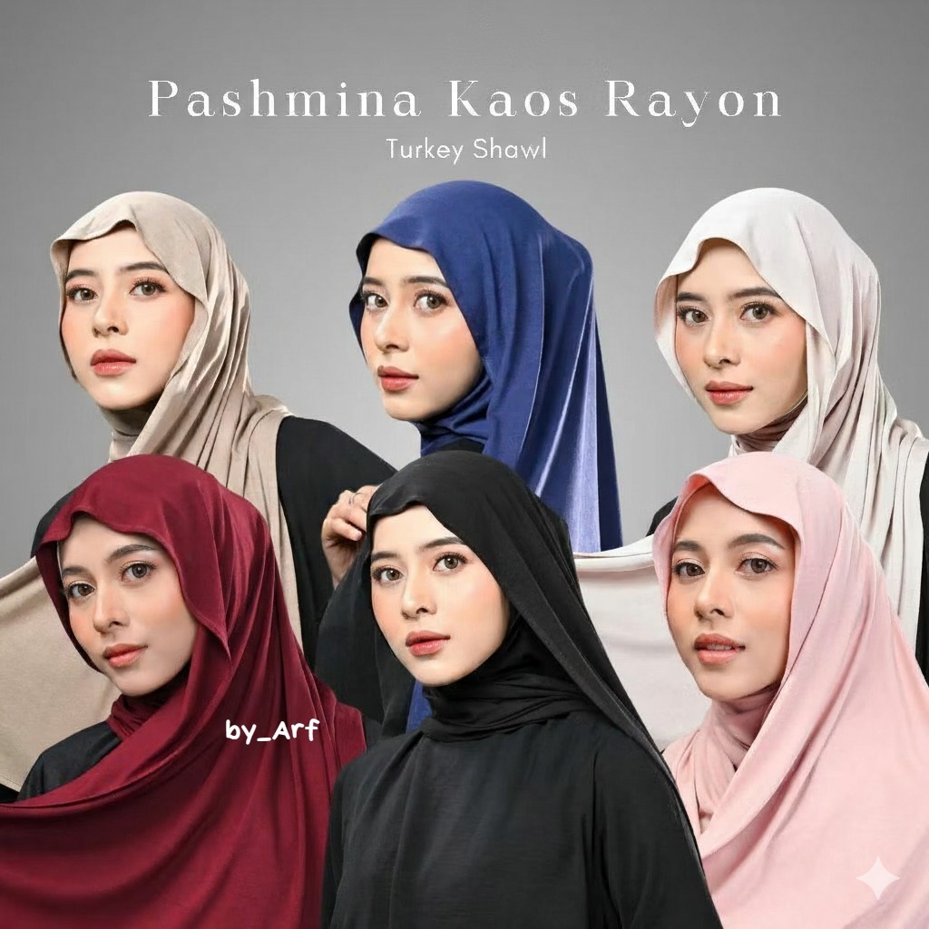 Pashmina Rayon Tencel Akbar Scarf Premium Super Lembut / Pashmina Kaos