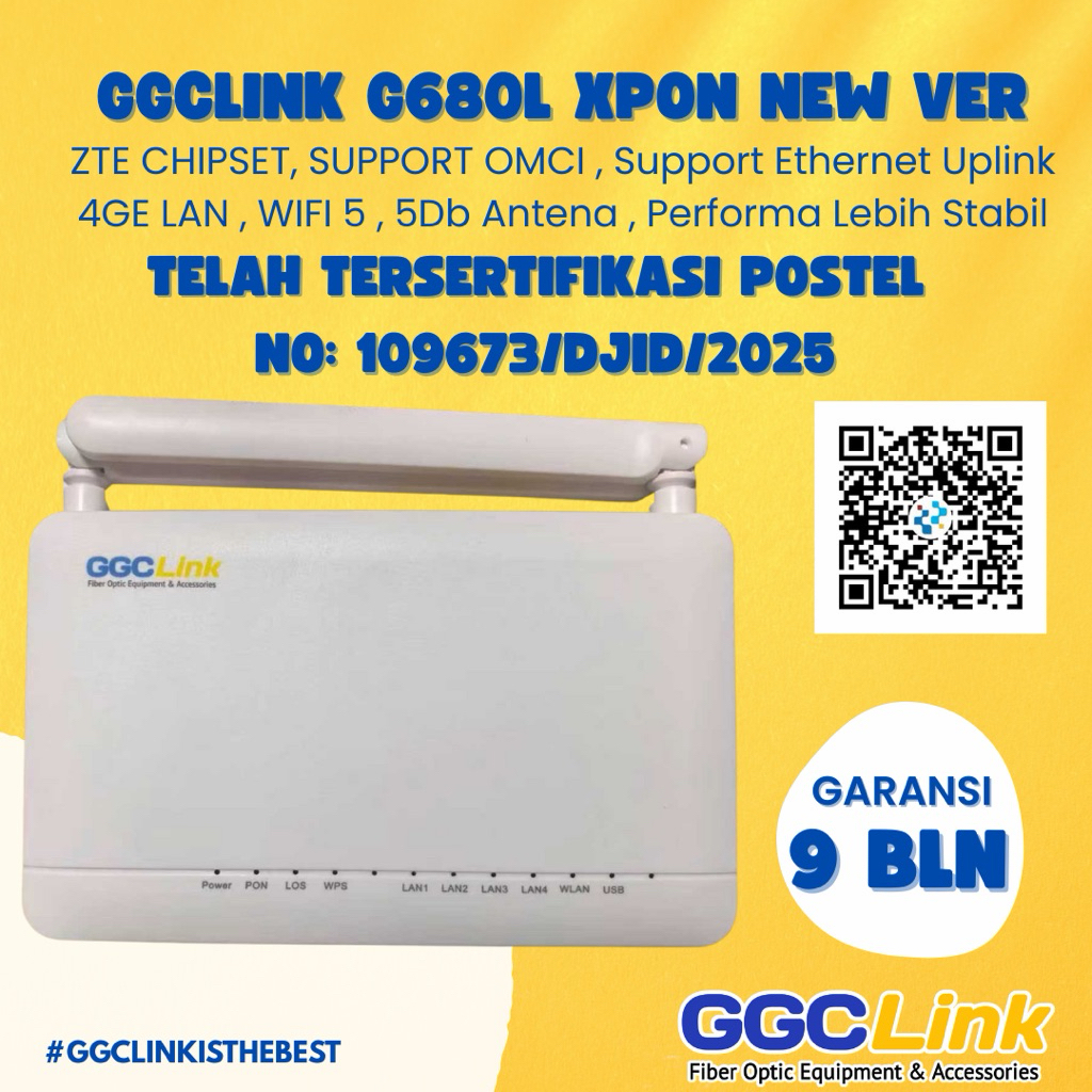 ONT XPON DUALBAND GGCLink G680L NEW , XPON GPON EPON ONU DUALBAND