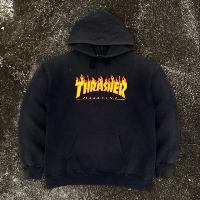 HOODIE THRASHER FLAME BLACK
