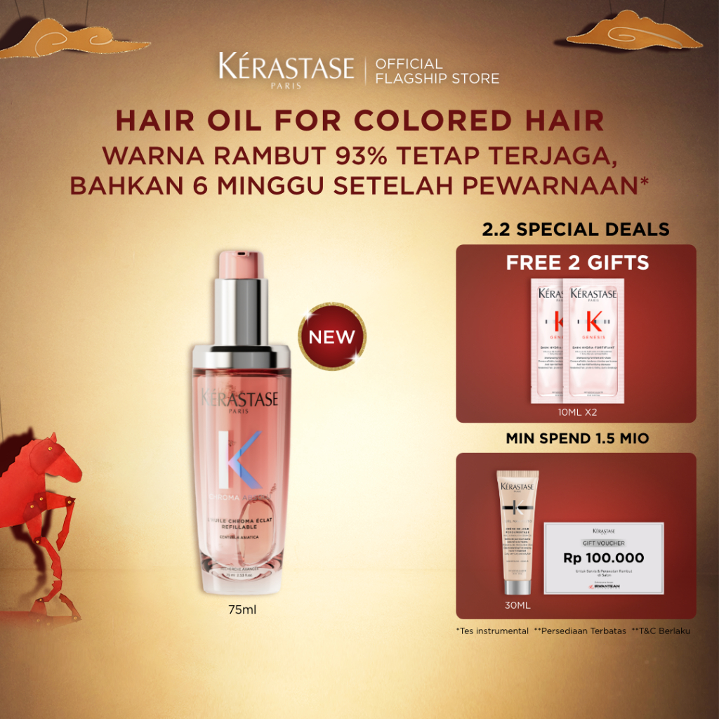 Kerastase Chroma Absolu Hair Oil 75ml Hair Serum for Colored Hair - Serum Rambut untuk Rambut Diwarn