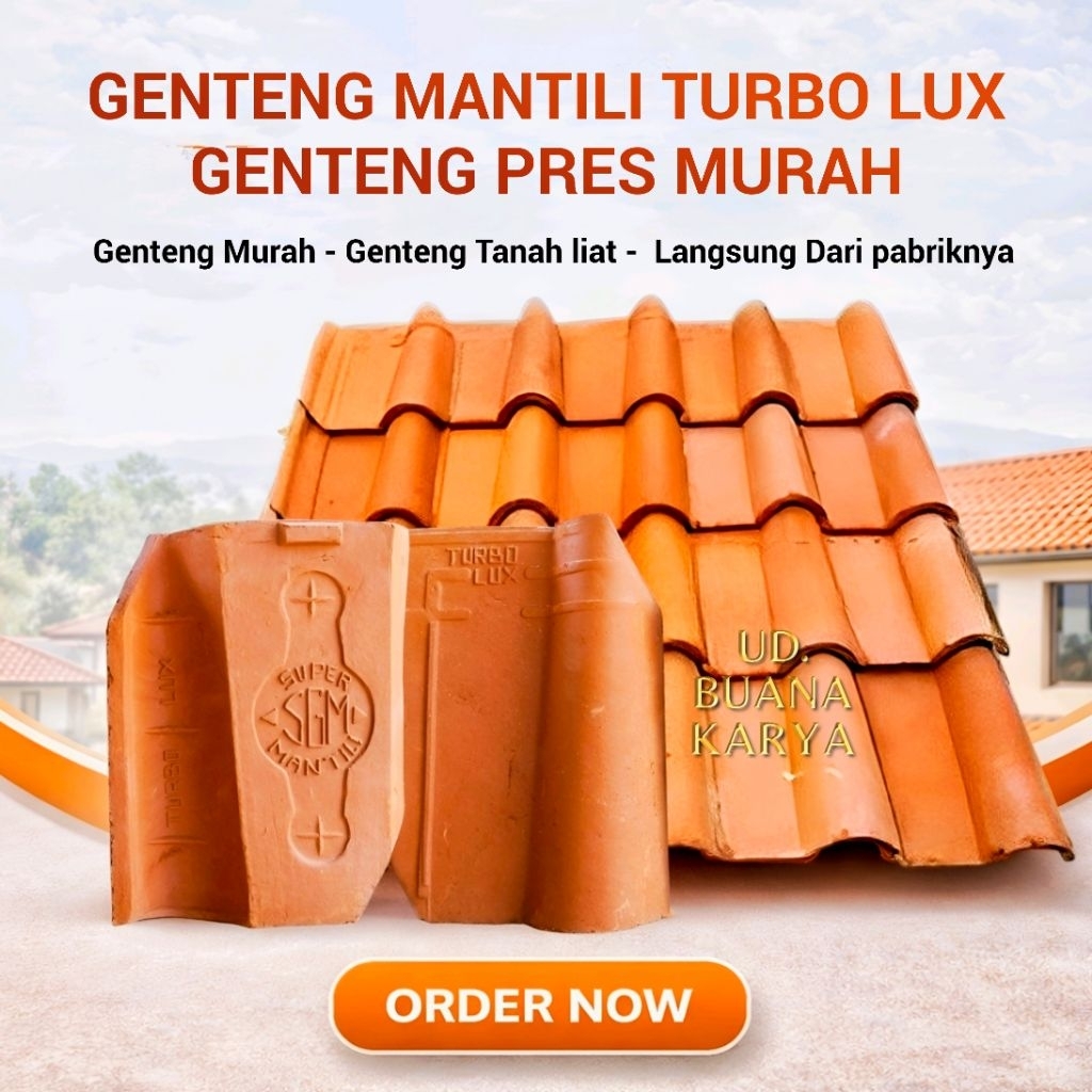 Genteng tanah Liat - Genteng Mantili turbo lux - Genteng Press murah