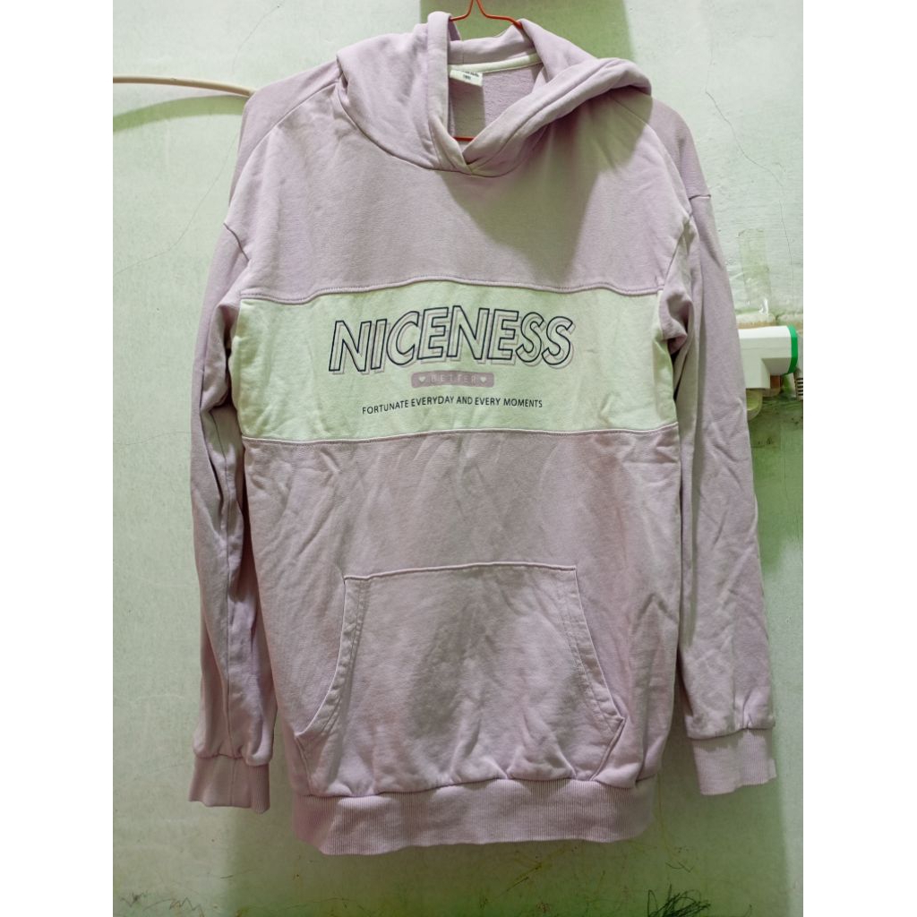 jaket sweater hoodie cute ungu lilac pastel love usall