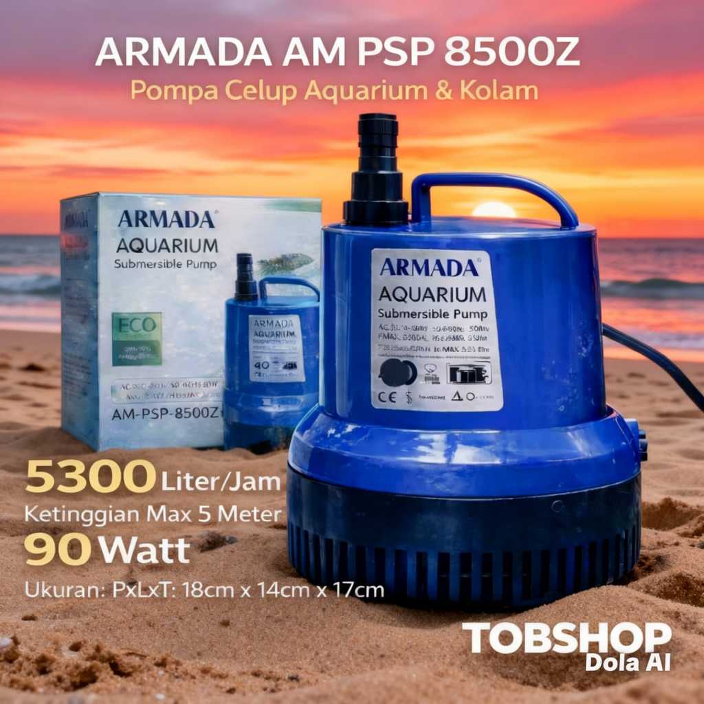 Mesin Pompa Celup PENGUIN ARMADA AM PSP 8500Z 8500 Z Filter Bawah Aquarium Aquascape Air Terjun Kola