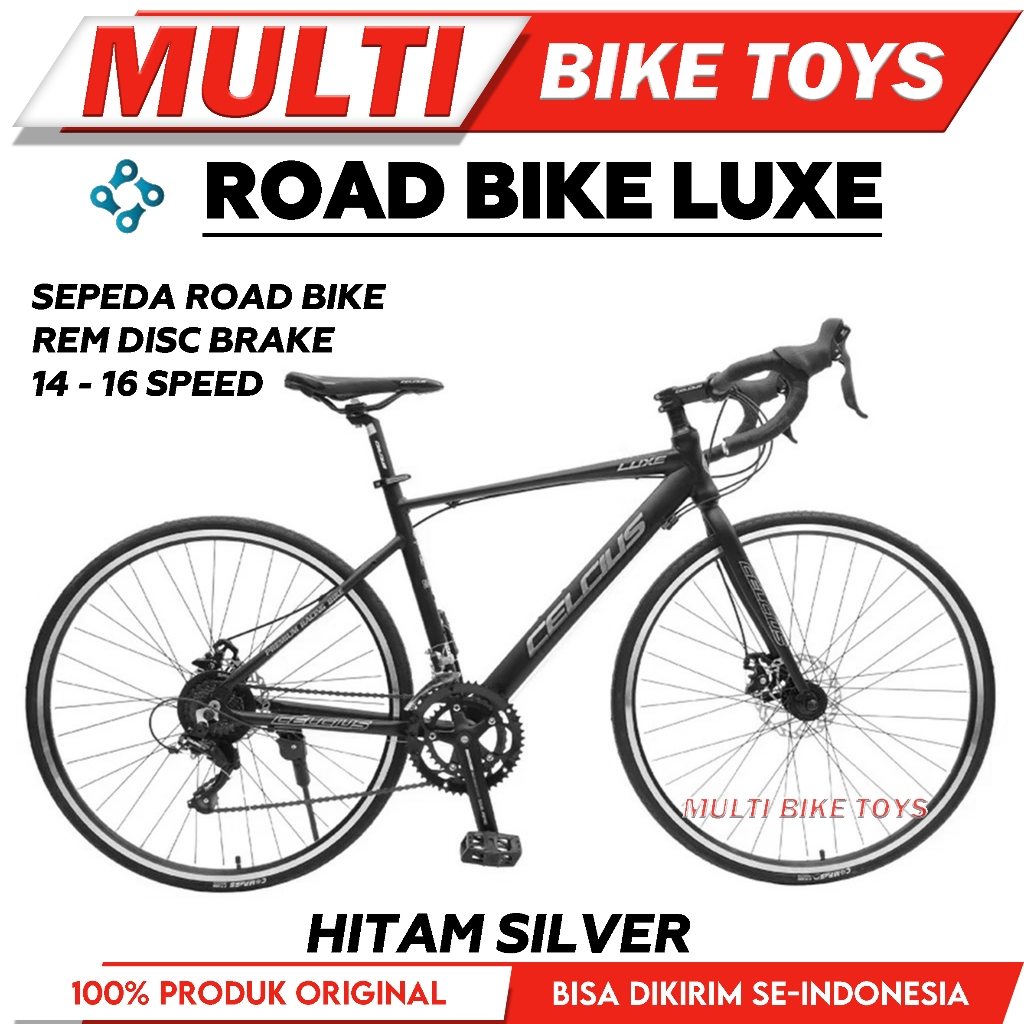 SEPEDA BALAP ROAD BIKE CELCIUS LUXE ROADBIKE FRAME ALLOY 700 C 14 DAN 16 SPEED SHIMANO