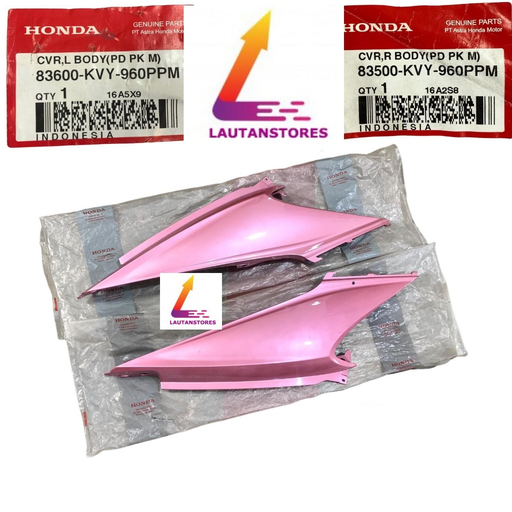 83600-KVY-960PPM 83500-KVY-960PPM Cover Body Samping Kiri Kanan Honda Beat Karbu PINK