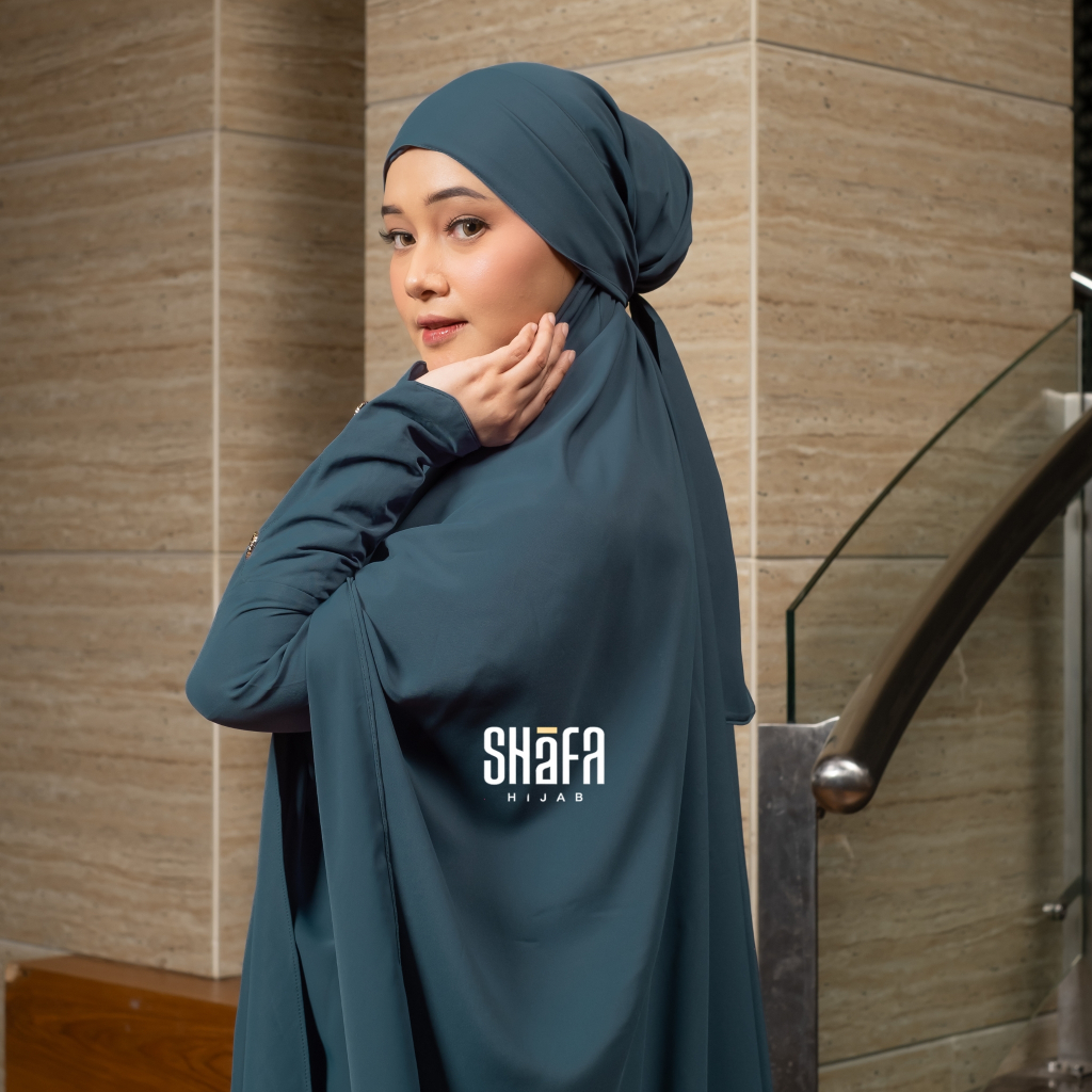 SHAFA HIJAB - MEDINA Set Gamis Abaya French Khimar Anti UV Outfit Syari Umrah Haji Wudhu Friendly Ba