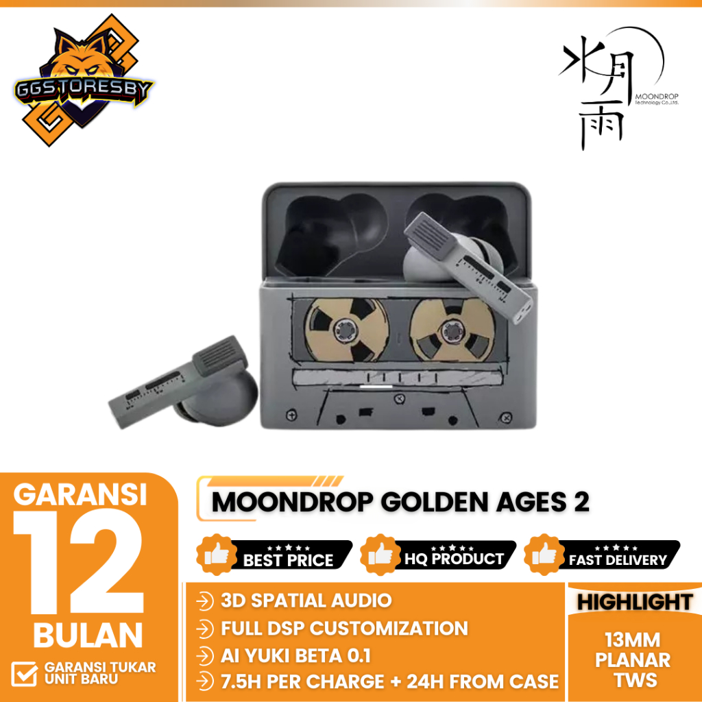 Moondrop Golden Ages 2 / Ages-2 / Ages2 13mm Planar True Wireless Earphone - TWS MOONDROP Golden Age