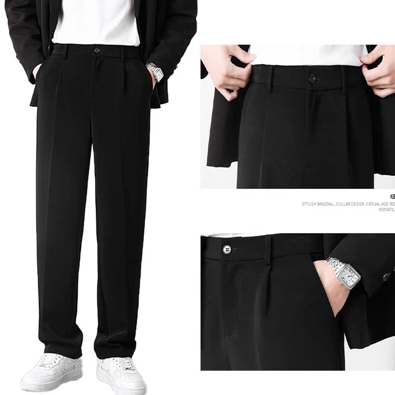 Celana Formal Pria Reguler Celana Bahan Pria Slim Fit Cream