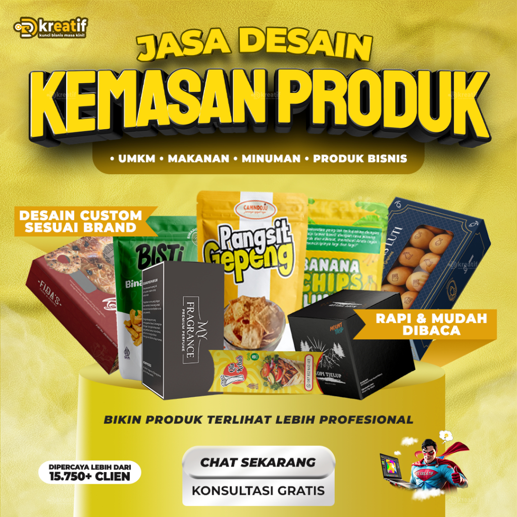 Jasa Desain Kemasan Produk UMKM Profesional | Box, Label, Pouch & Stiker – DR Kreatif