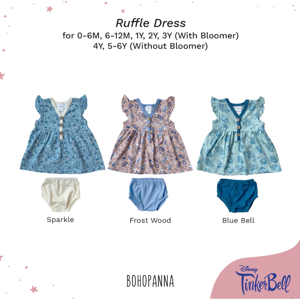 PROMO Bohopanna Ruffle Dress Disney Tinkerbell - Kids Dress