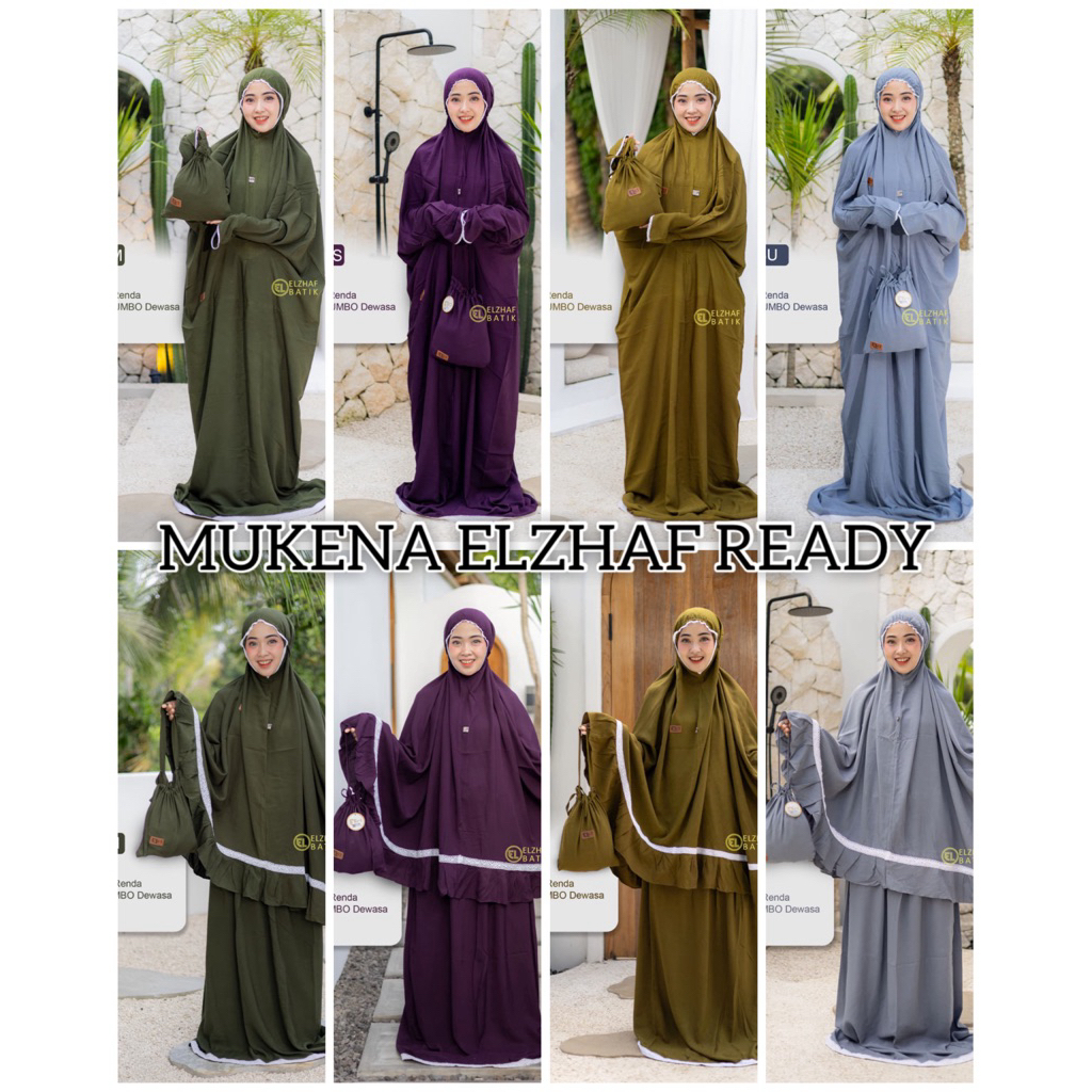 MUKENA ELZHAF BATIK | MUKENA POLOS MOTIF MALAMAN ORI ELZHAF